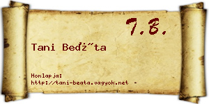 Tani Beáta névjegykártya